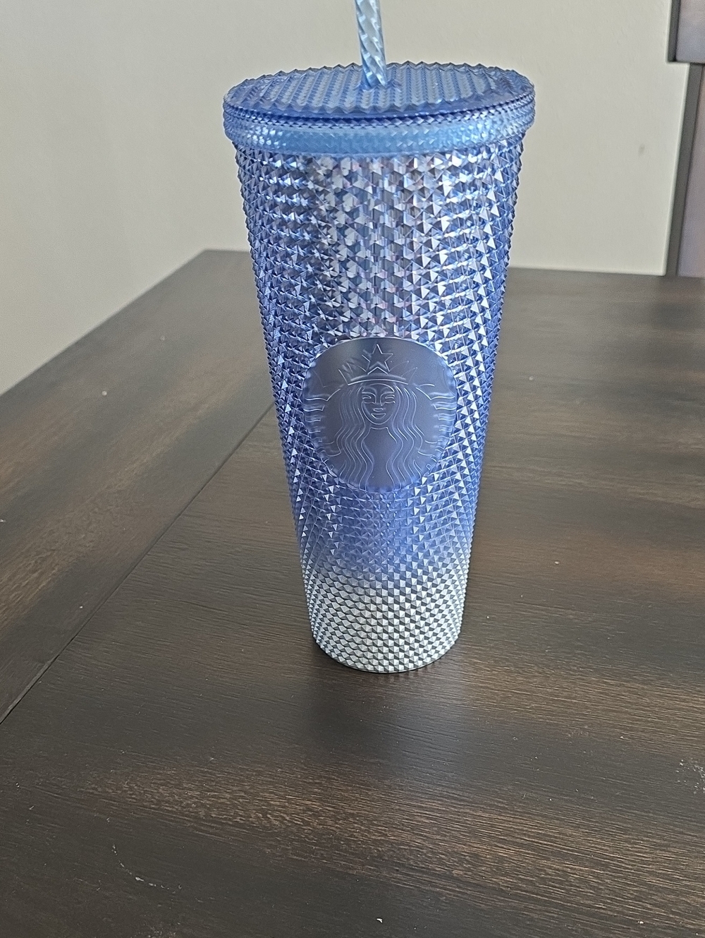 Starbucks Blue to White Ombre Studded Tumbler with Straw